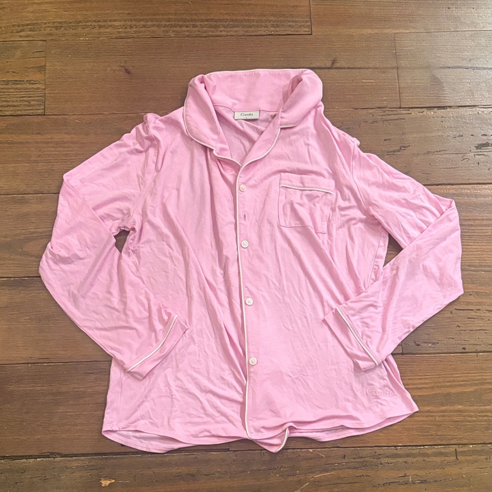 Comfrt Pink Button-Up Pajama Top